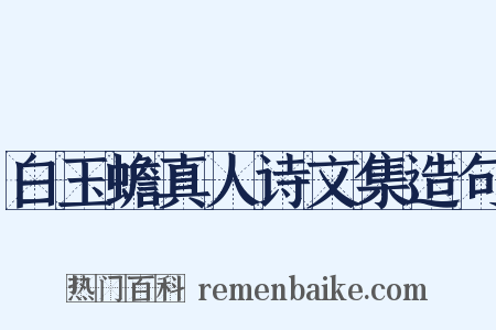 白玉蟾真人诗文集造句是什么意思的图片